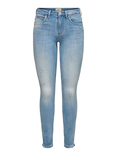 Only Onlkendell Regsk ANK Zipjnscre85148 Noos Vaqueros Skinny, Azul (Light Blue Denim Light Blue Denim), W33/L32 (Talla del Fabricante: 33) para Mujer
