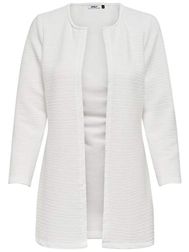 Only Onlleco 7/8 Long Cardigan Jrs Noos, Chaqueta Para Mujer, Blanco (Cloud Dancer Cloud Dancer), 38 (Talla Fabricante: M)