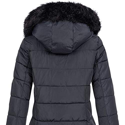 Only ONLMINEA Quilted Fur Hood Coat OTW Abrigo, Azul (Night Sky), S para Mujer