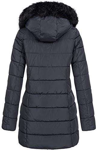 Only ONLMINEA Quilted Fur Hood Coat OTW Abrigo, Azul (Night Sky), S para Mujer