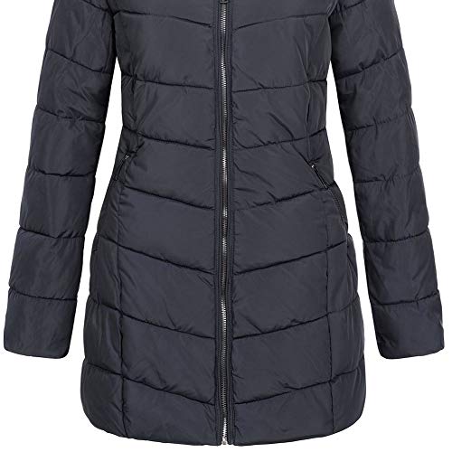 Only ONLMINEA Quilted Fur Hood Coat OTW Abrigo, Azul (Night Sky), S para Mujer