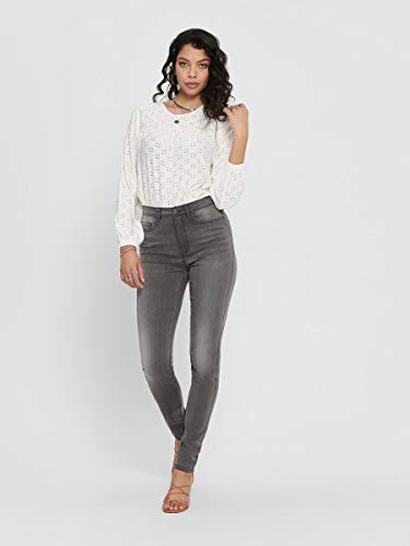 Only Onlroyal High SK Dnm Jeans Bj312 Noos Vaqueros Skinny, Gris (Dark Grey Denim Dark Grey Denim), W32/L32 para Mujer