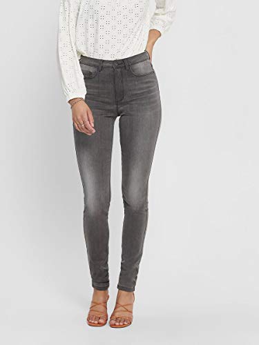 Only Onlroyal High SK Dnm Jeans Bj312 Noos Vaqueros Skinny, Gris (Dark Grey Denim Dark Grey Denim), W32/L32 para Mujer