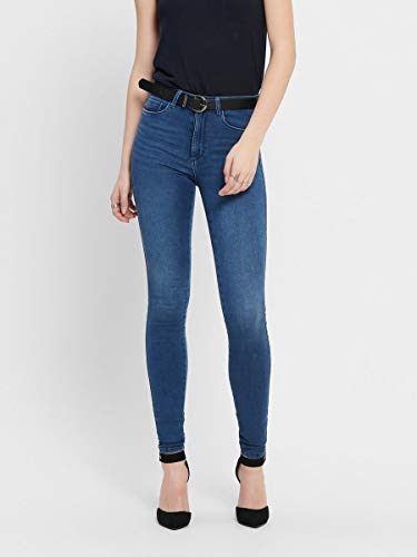 ONLY Onlroyal High Waist Skinny Jeans Vaqueros, Medium Blue Denim, 40W / 32L para Mujer