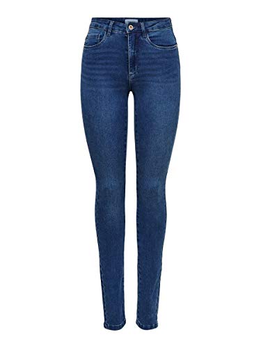 ONLY Onlroyal High Waist Skinny Jeans Vaqueros, Medium Blue Denim, 40W / 32L para Mujer