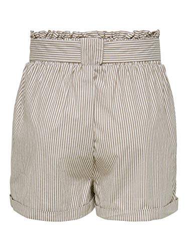 Only Onlsmilla Stripe Belt Dnm Shorts Noos Pantalones Cortos con Cinturón, Marrón (Toasted Coconut), XL para Mujer