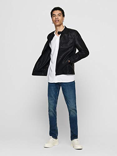 Only & Sons Onsal PU Noos Otw Chaqueta, Negro (Black), Small para Hombre