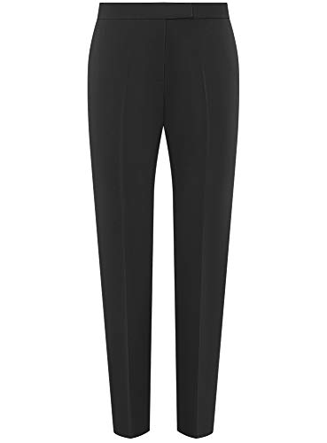 oodji Collection Mujer Pantalones Clásicos Ajustados, Negro, DE 38 / EU 40 / M
