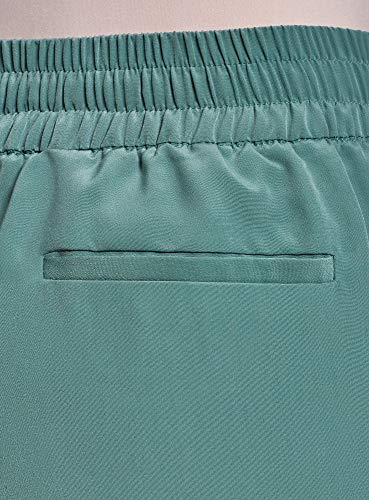 oodji Collection Mujer Pantalones Ligeros de Tejido Fluido, Azul, ES 40 / M