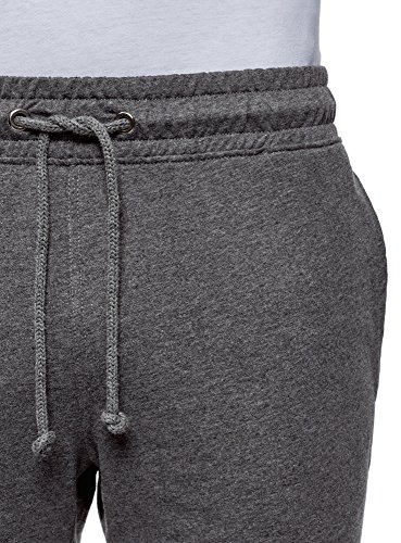 oodji Ultra Hombre Pantalones Cortos de Algodón con Cordones, Gris, XS
