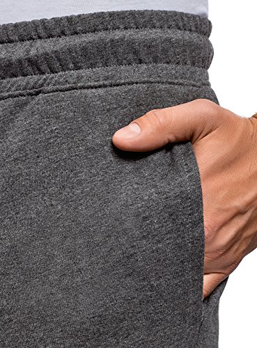 oodji Ultra Hombre Pantalones Cortos de Algodón con Cordones, Gris, XS