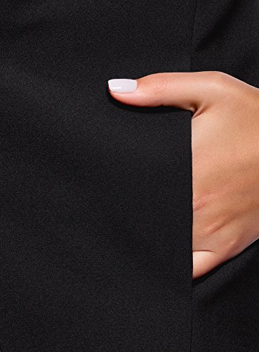 oodji Ultra Mujer Chaqueta Entallada de Manga 3/4, Negro, ES 42 / L