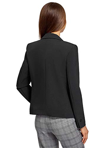 oodji Ultra Mujer Chaqueta Entallada sin Cierre, Negro, ES 42 / L