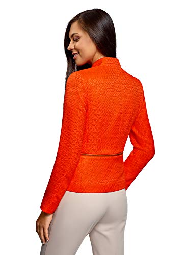 oodji Ultra Mujer Chaqueta Transformable con Parte Inferior Desmontable, Rojo, ES 34 / XXS