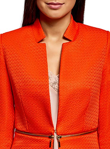 oodji Ultra Mujer Chaqueta Transformable con Parte Inferior Desmontable, Rojo, ES 34 / XXS