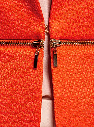 oodji Ultra Mujer Chaqueta Transformable con Parte Inferior Desmontable, Rojo, ES 34 / XXS