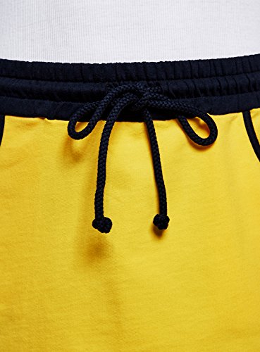 oodji Ultra Mujer Falda de Punto con Cintura Elástica, Amarillo, ES 36 / XS