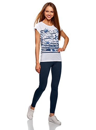 oodji Ultra Mujer Mallas Básicas, Azul, 34