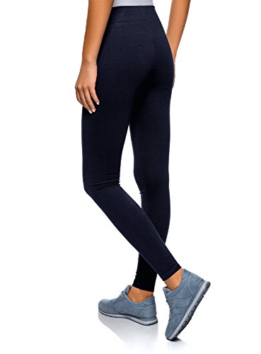 oodji Ultra Mujer Mallas Básicas de Punto, Azul, 34