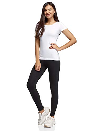 oodji Ultra Mujer Mallas Básicas, Negro, 40