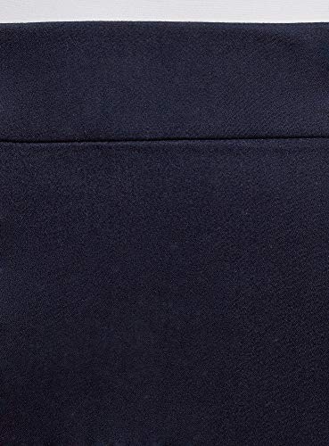 oodji Ultra Mujer Minifalda de Tejido de Algodón, Azul, ES 42 / L