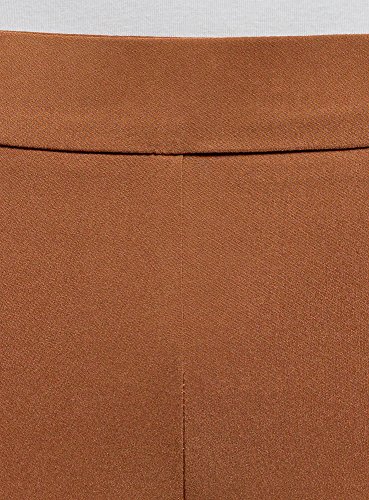 oodji Ultra Mujer Pantalones Ajustados con Cintura Elástica, Marrón, DE 34 / EU 36 / XS