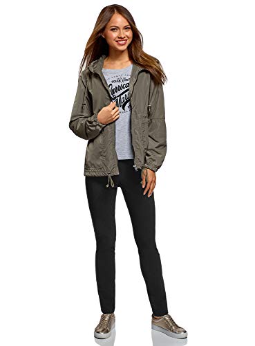 oodji Ultra Mujer Pantalones Ajustados con Cintura Elástica, Negro, DE 38 / EU 40 / M