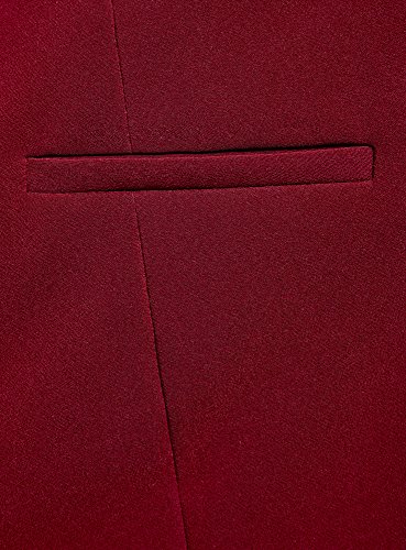 oodji Ultra Mujer Pantalones Ajustados con Cremallera en el Lateral, Rojo, ES 42 / L