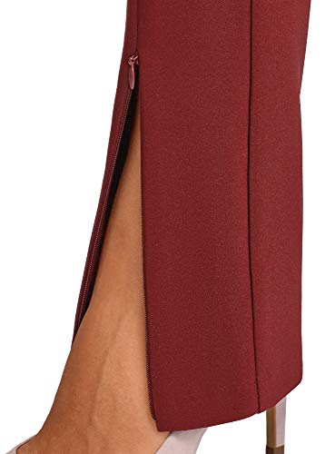 oodji Ultra Mujer Pantalones Ajustados de Tiro Alto, Rojo, ES 44 / XL