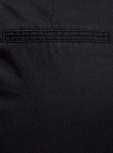 oodji Ultra Mujer Pantalones Chinos Básicos, Negro, ES 42 / L