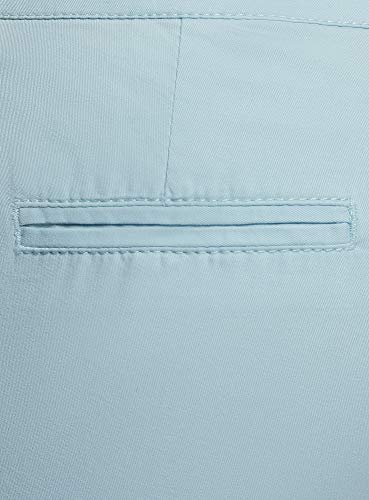oodji Ultra Mujer Pantalones Chinos con Cinturón, Azul, DE 42 / EU 44 / XL