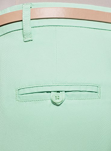 oodji Ultra Mujer Pantalones Chinos con Cinturón, Verde, 6