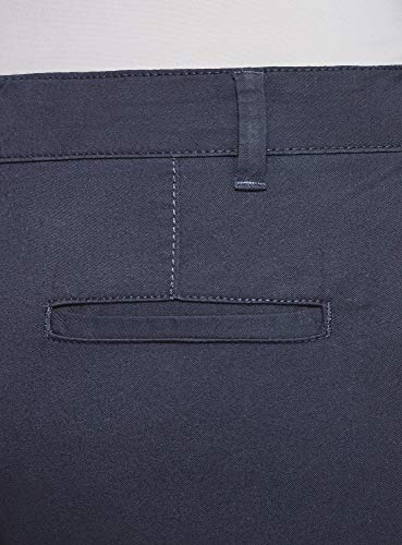 oodji Ultra Mujer Pantalones Chinos de Algodón, Azul, 36