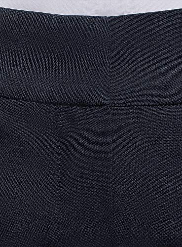 oodji Ultra Mujer Pantalones Clásicos con Pinzas, Azul, ES 36 / XS
