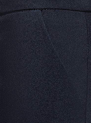 oodji Ultra Mujer Pantalones Clásicos con Pinzas, Azul, ES 36 / XS