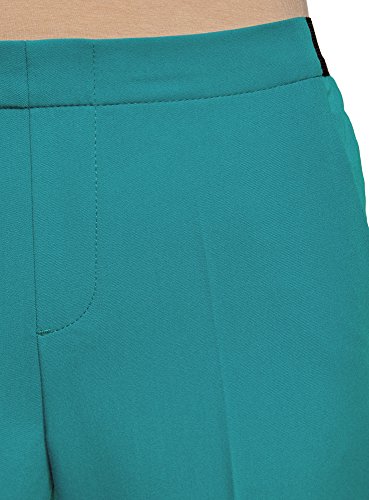 oodji Ultra Mujer Pantalones Clásicos con Pinzas, Turquesa, ES 40 / M