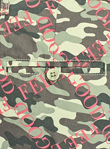 oodji Ultra Mujer Pantalones Cortos de Algodón con Cinturón, Verde, S