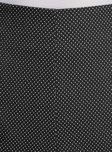 oodji Ultra Mujer Pantalones Cortos de Jacquard de Tiro Alto, Negro, ES 36 / XS