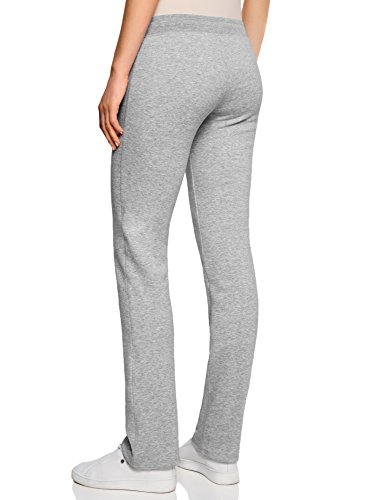 oodji Ultra Mujer Pantalones de Punto con Cordones, Gris, ES 40 / M