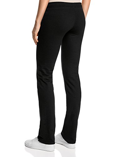 oodji Ultra Mujer Pantalones de Punto con Cordones, Negro, ES 36 / XS
