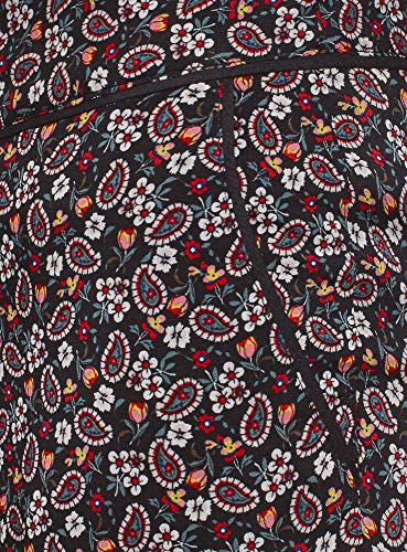 oodji Ultra Mujer Pantalones de Verano de Viscosa, Negro, 40