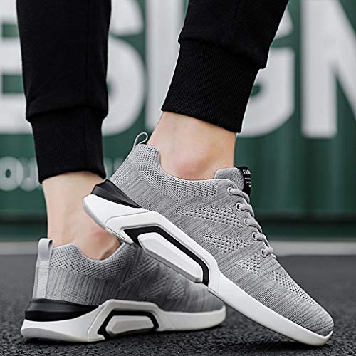 OPAKY Zapatos de Seguridad para Hombre con Puntera de Acero Calzado de Industrial y Deportiva Zapatos Voladores de Malla Tejida Zapatos Casuales con Cordones Zapatos Deportivos