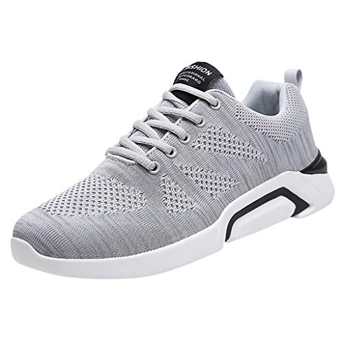 OPAKY Zapatos de Seguridad para Hombre con Puntera de Acero Calzado de Industrial y Deportiva Zapatos Voladores de Malla Tejida Zapatos Casuales con Cordones Zapatos Deportivos
