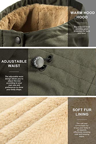 Orolay Abrigo Parka con Forro Polar Sherpa Cálido para Mujer Chaqueta Acolchada de Invierno para Exteriores Longitud Media