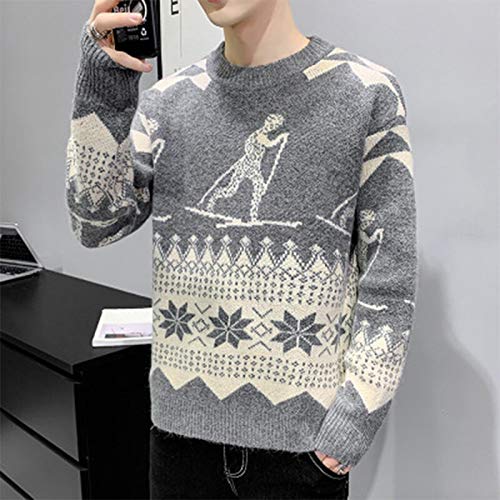 Otoño Invierno Nuevo Pulóver Hombres Moda Casual Cálido Suéter De Hombre Manga Larga Cuello Redondo Jerseys Hombres Abrigo XL 03