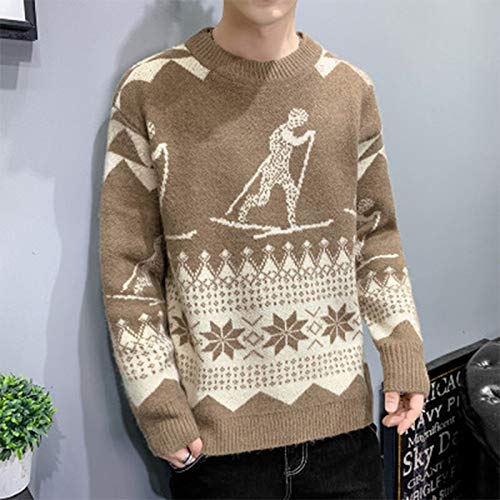 Otoño Invierno Nuevo Pulóver Hombres Moda Casual Cálido Suéter De Hombre Manga Larga Cuello Redondo Jerseys Hombres Abrigo XL 03