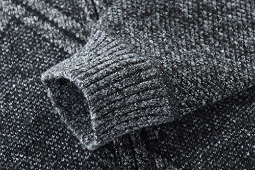Otoño Invierno Suéter para Hombre Casual Stand Collar Grueso Cárdigan Hombres Moda Cálido Suéter Abrigos Hombres Asial55-65Kg Marrón