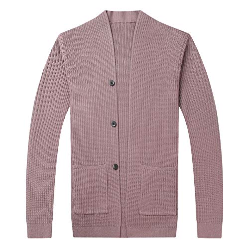 Otoño Nuevos Hombres Chaqueta De Punto Sin Botones De Punto Moda Casual Color Sólido Suéter Abrigo Masculina M Negro