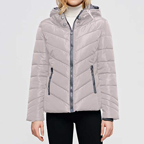 Overdose Abrigo Mujer Pelo Corto Invierno Rebajas Paño Sudadera con Capucha Slim Fit Coat Abrigo Plumas Mujer Outerwear Chaqueta De Cuello Alto En Color Liso para Deportes Al Aire Libre