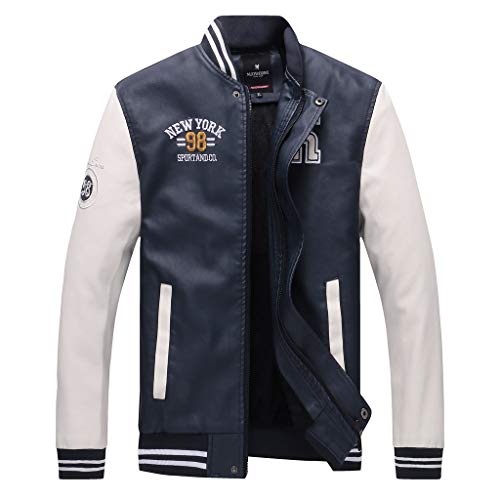 Overdose Chaqueta Bomber Hombre Chaqueta Juvenil Hombre Abrigo De Cuero De Otoño Invierno para Hombre Cuello Informal De Moda Chaqueta Universitaria Hombre Zip Up Abrigo Estampado Hombre